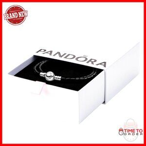 Sterling Silver Leather Bracelet with Lobster Clasp, 17.3 Inches